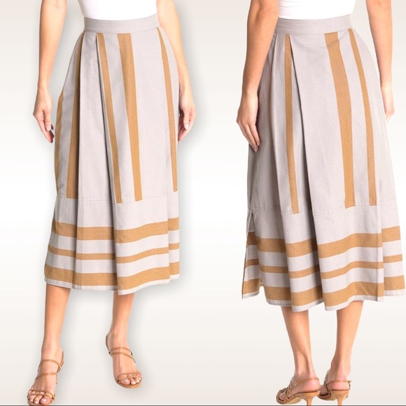 Billy Reid Dresses & Skirts - BILLY REID COLORBLOCK PLEATED MIDI SKIRT